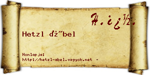 Hetzl Ábel névjegykártya